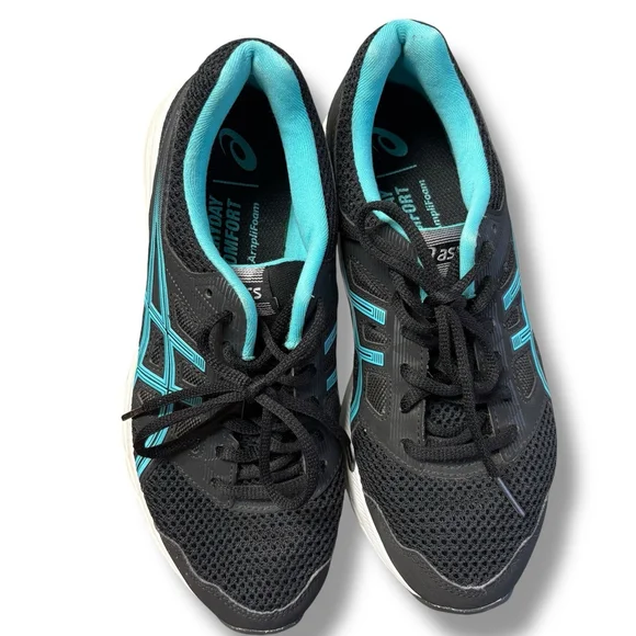 ASICS Gel-Contend 5 Women’s Size 7 Black Teal Running Shoes AmpliFoam Comfort - Picture 4 of 10